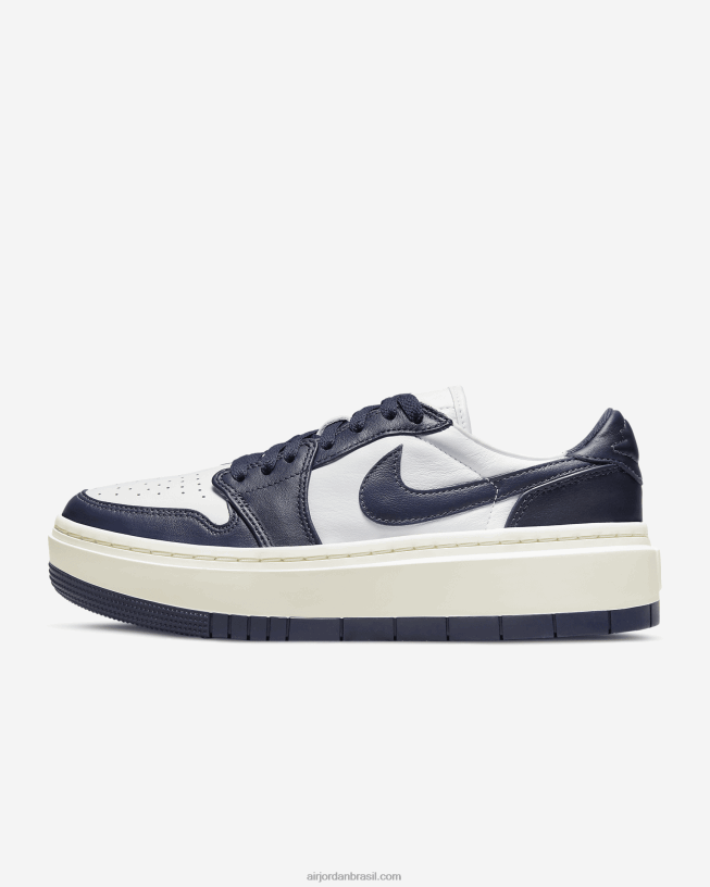 Mulheres Air Jordan 1 Elevar Baixo 42484e87 Branco/vela/meia-noite Marinho Air Jordan