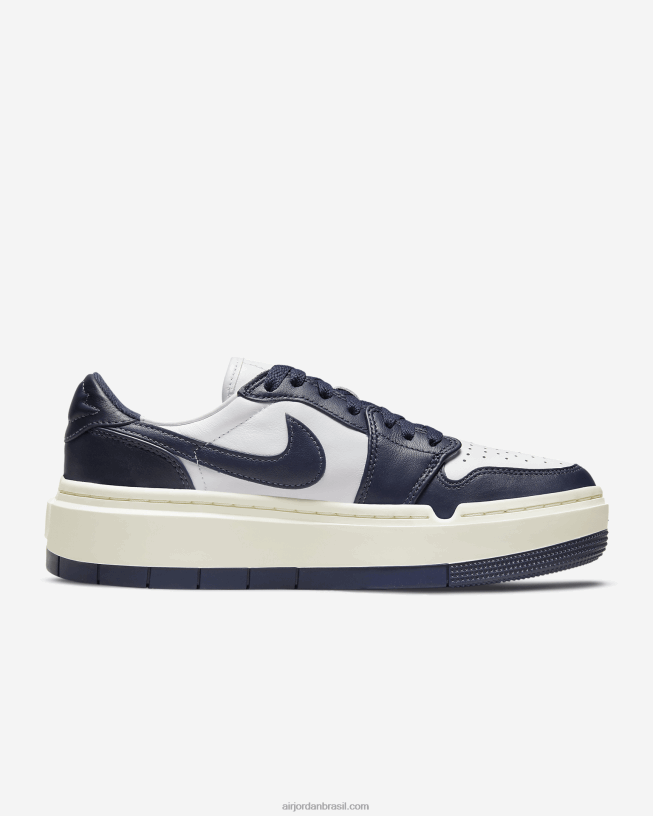 Mulheres Air Jordan 1 Elevar Baixo 42484e87 Branco/vela/meia-noite Marinho Air Jordan