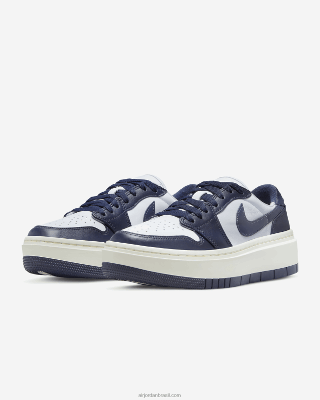 Mulheres Air Jordan 1 Elevar Baixo 42484e87 Branco/vela/meia-noite Marinho Air Jordan