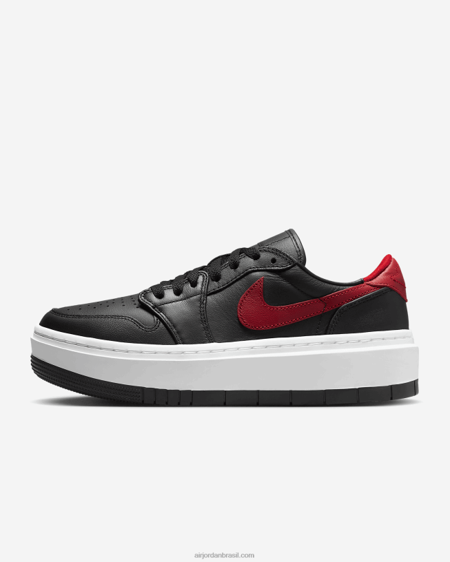 Mulheres Air Jordan 1 Elevar Baixo 42484e91 Preto/branco/vermelho Ginásio Air Jordan