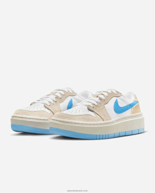 Mulheres Air Jordan 1 Elevar Baixo Se 42484e82 Branco/areia/verde Petróleo/azul Báltico Air Jordan