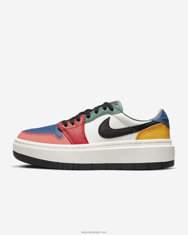 Mulheres Air Jordan 1 Elevar Baixo Se 42484e85 Vela/fogo Vermelho/táxi/preto Air Jordan